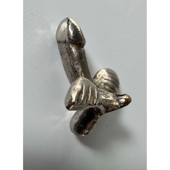 Vintage Winged Phallus Penis Flying Dick Roman Good Luck Symbol Fascinus Charm - Picture 2 of 8